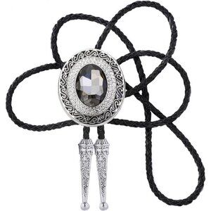 Elegant Black and Silver Bolo Tie